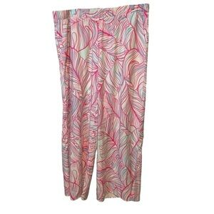 Stella Parker Pink And Blue Women’s Beach Pants Wide Leg With Slits Flowy Sz XL